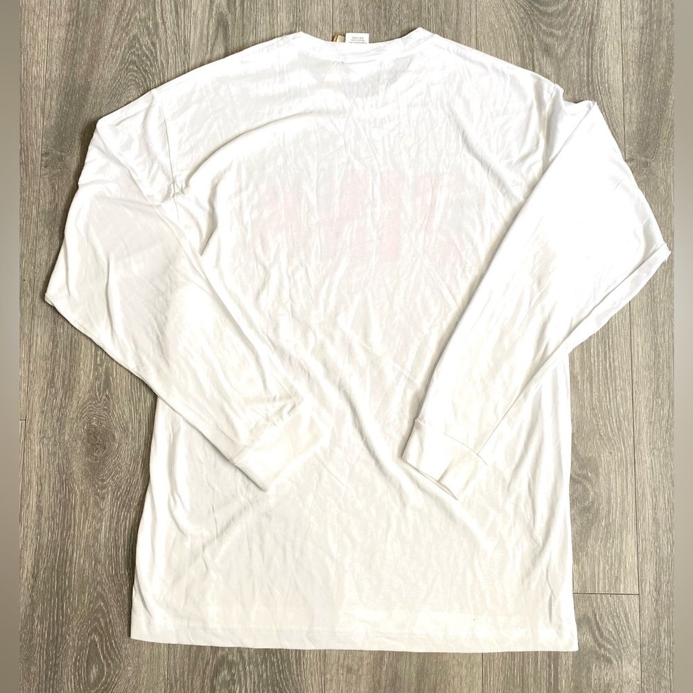 💕NWT VS PINK WHITE CAMPUS BLING TEE AND FLEECE BAGGY JOGGERS / 2 PIECE SET PINK - Picture 4 of 15